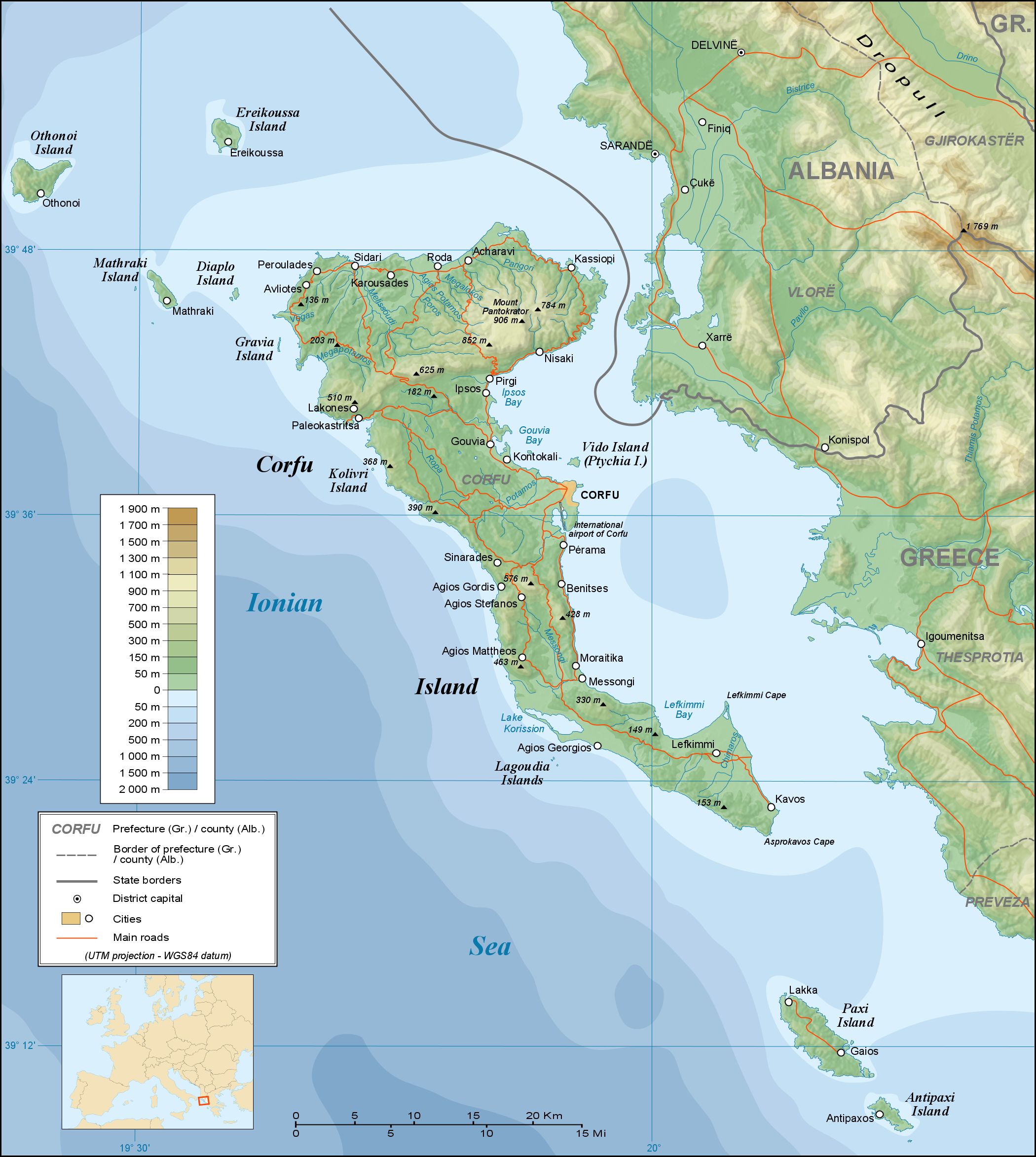 corfu map